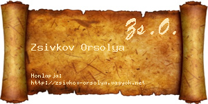 Zsivkov Orsolya névjegykártya